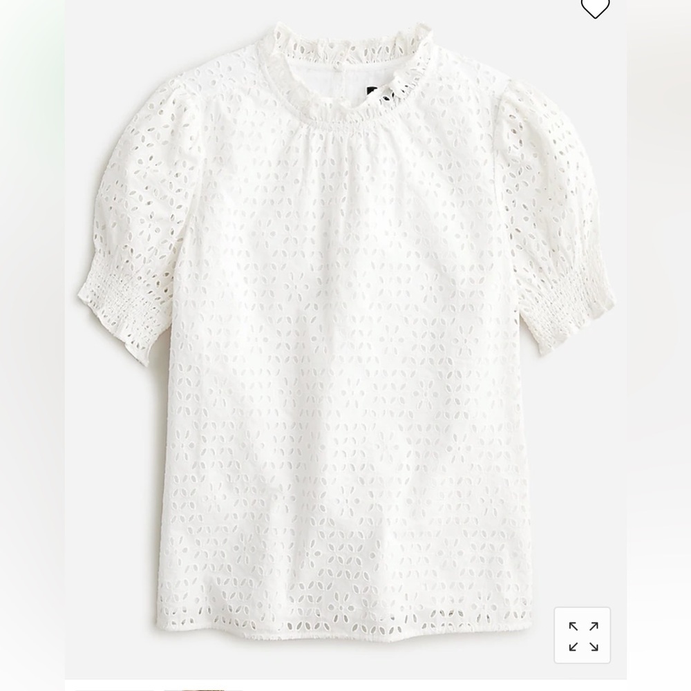 NWT Jcrew eyelet puff-sleeve top